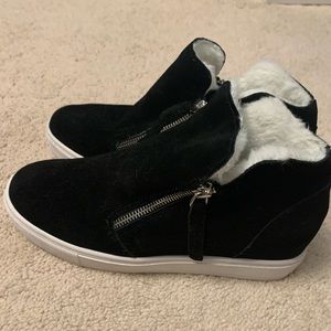 Black Suede Steve Madden Sneaker Booties